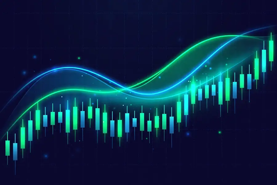Moving average lines over candlesticks