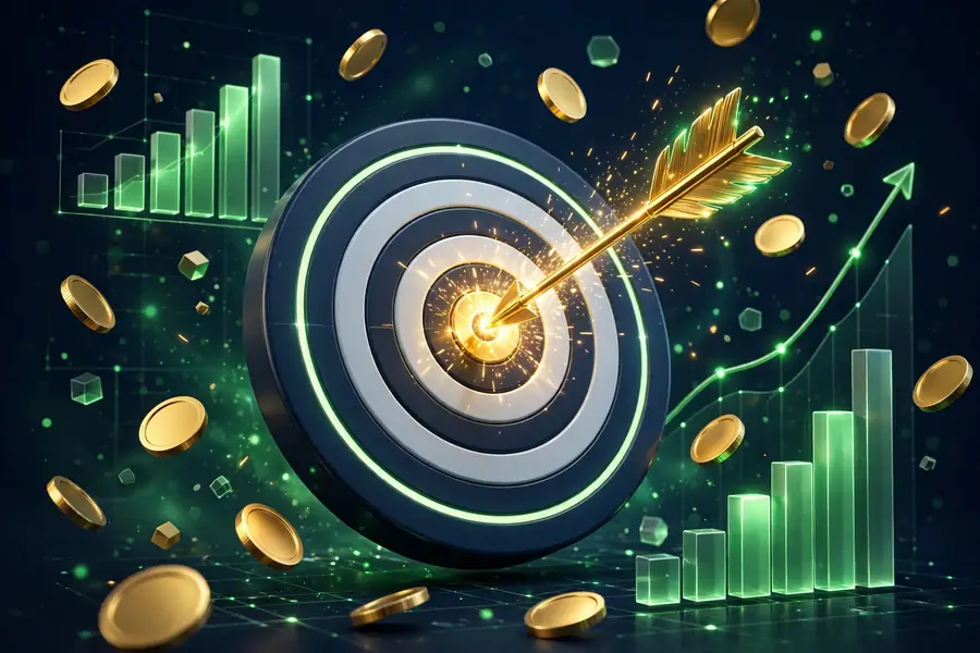 Arrow hitting a target